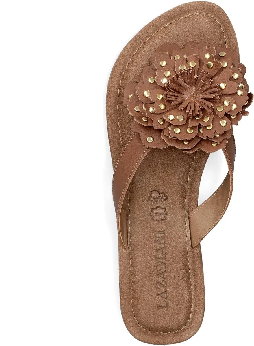 Lazamani Nomi Slippers Cognac Suede - Maat 42 - afbeelding 6 van 6