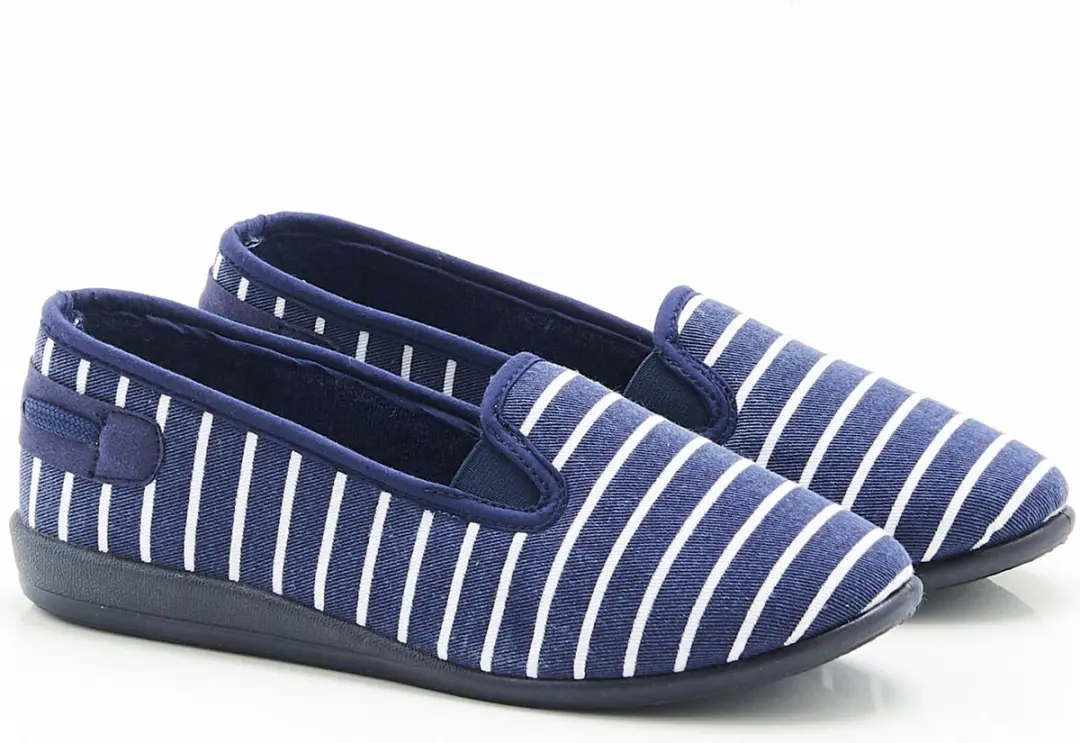 Damart - Gestreepte pantoffels - Dames - Blauw - 38