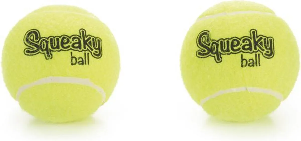 Beeztees Tennisbal+Pieper Hondenspeelgoed 8cm - Geel