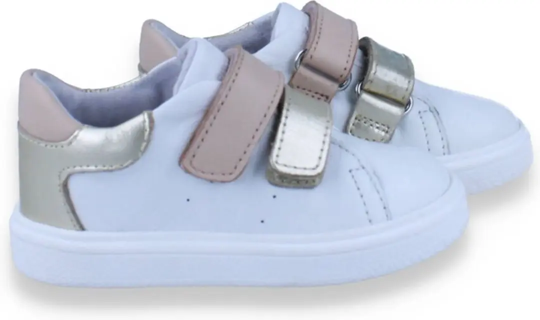 Pinocchio Meisjes Sneaker Wit/roze/goud