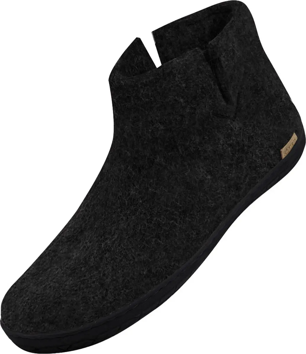 Glerups Warme Vilten Pantoffel Boot  Zwart Rubber Zool - afbeelding 3 van 6