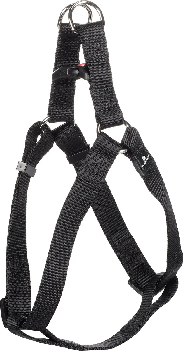 Flamingo Ziggi Step&go Hondenharnas - M 35-60cm - Zwart