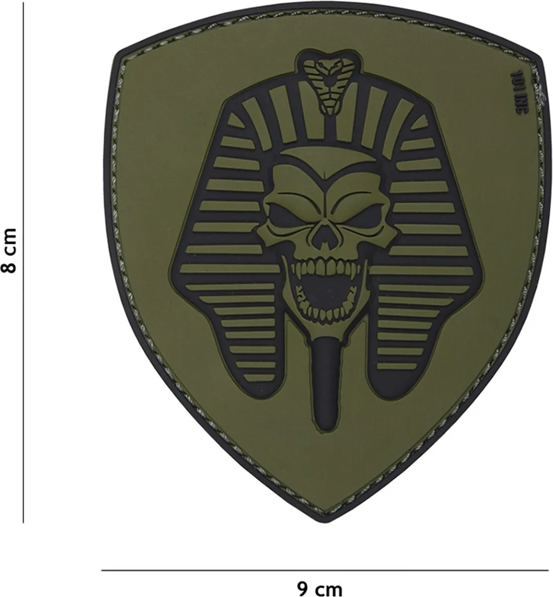 101 Inc Embleem 3D Pvc Farao Skull Groen