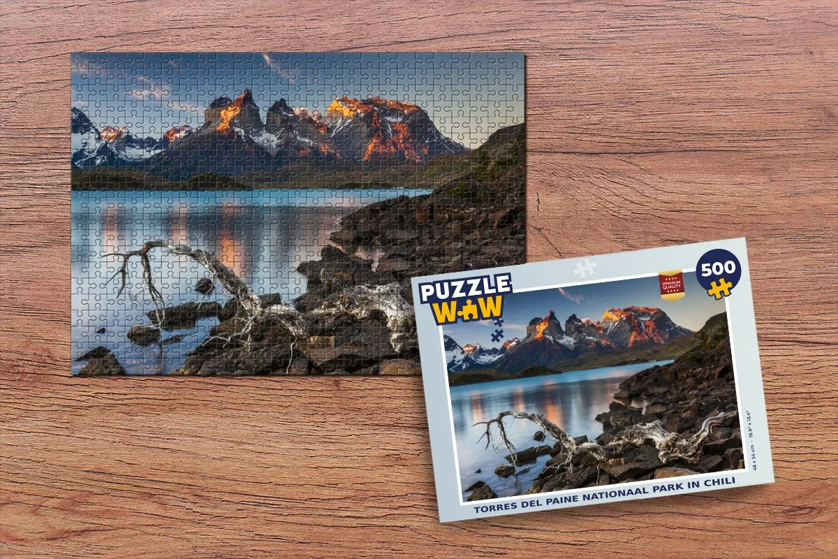 PuzzleWow Torres del Paine Chili Legpuzzel 500 Stuks - Multicolor
