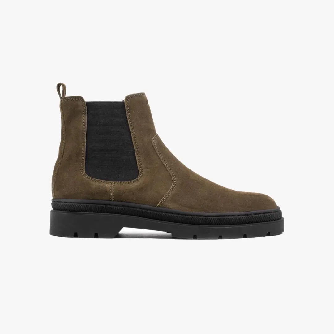 Elon Chelsea Olive Suede