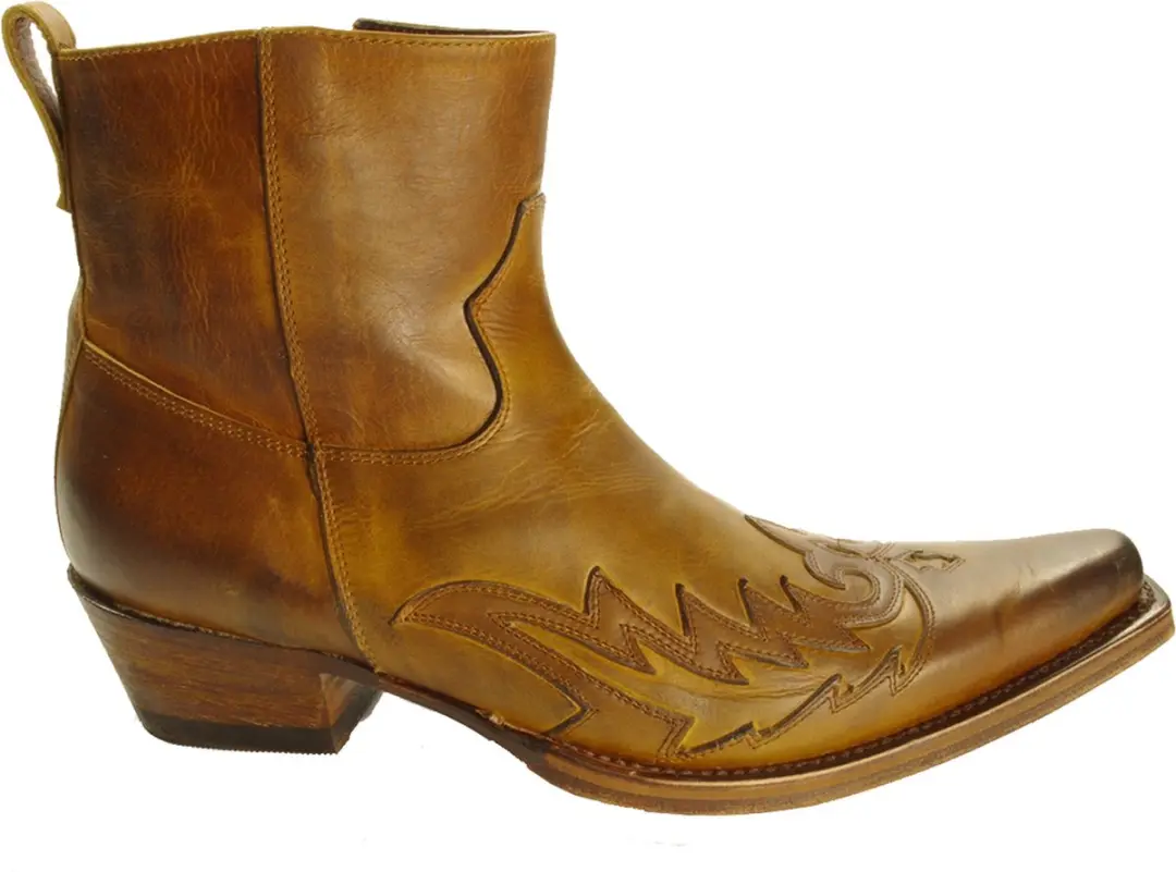 Sendra Boots 11783 Mimo Bruin Heren Enkellaars Cowboy Western Korte Laarzen Spit