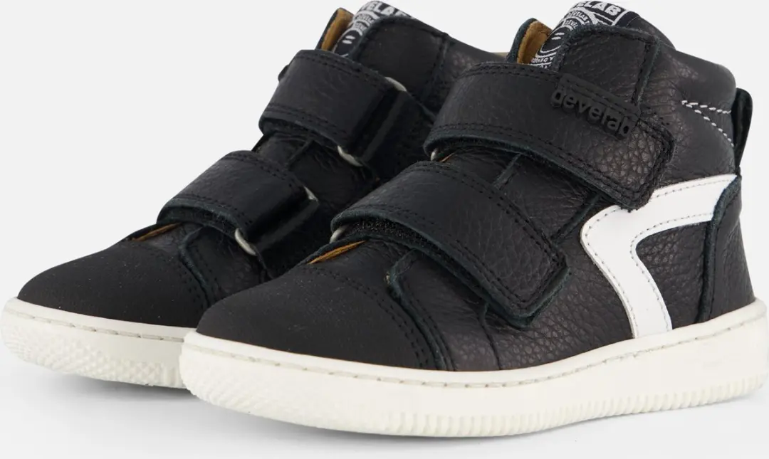 Develab Cut Velcro Sneakers zwart Leer