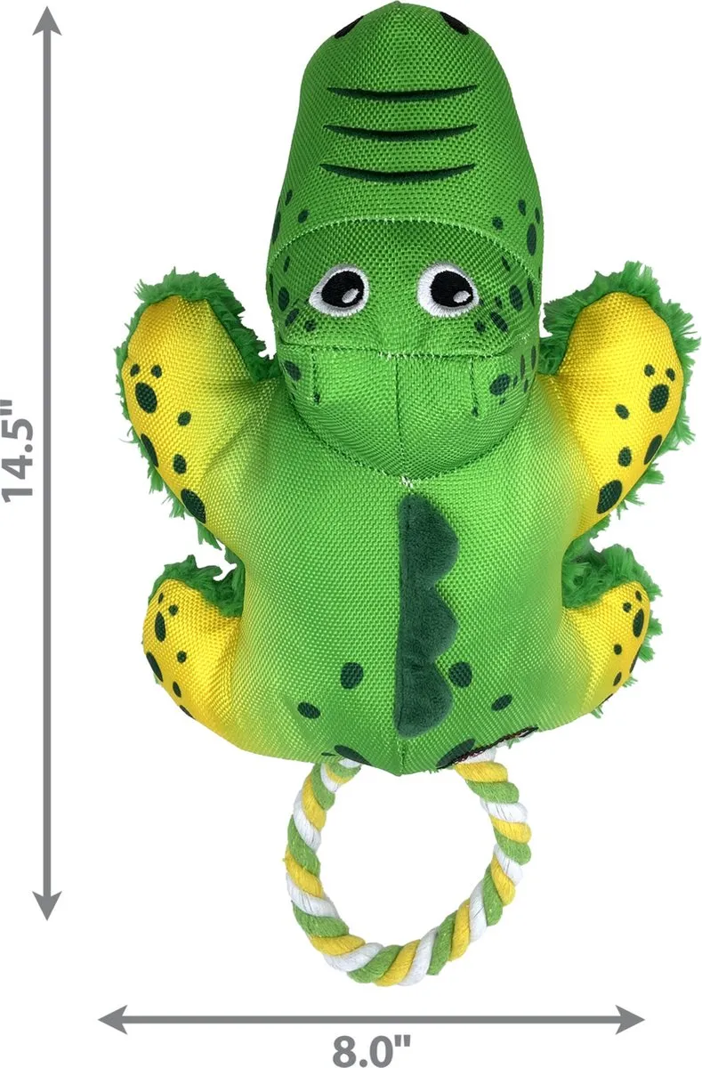 KONG Cozie Tuggz Alligator Hondenspeeltje - Groen