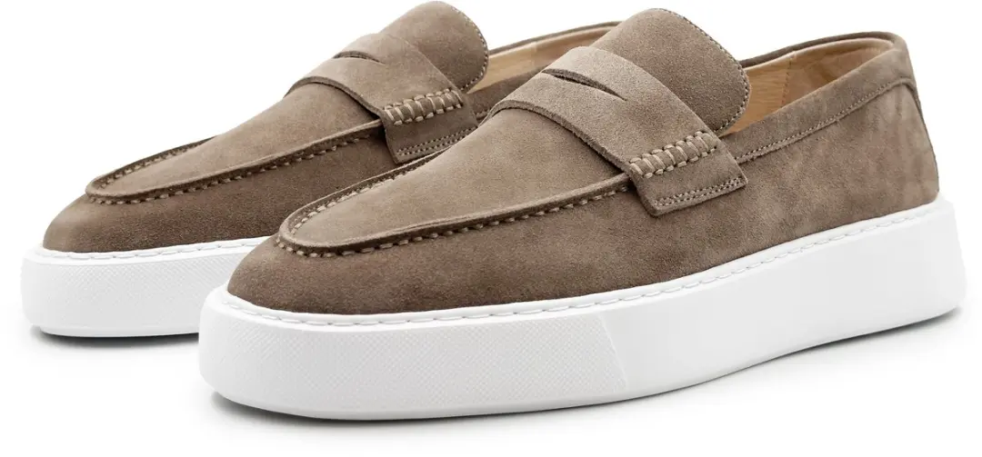 Dutch'D ® Loafers - Instapper - Taupe - Luxe - Sportief - Suede leer - Atmos ERA - Maat 45