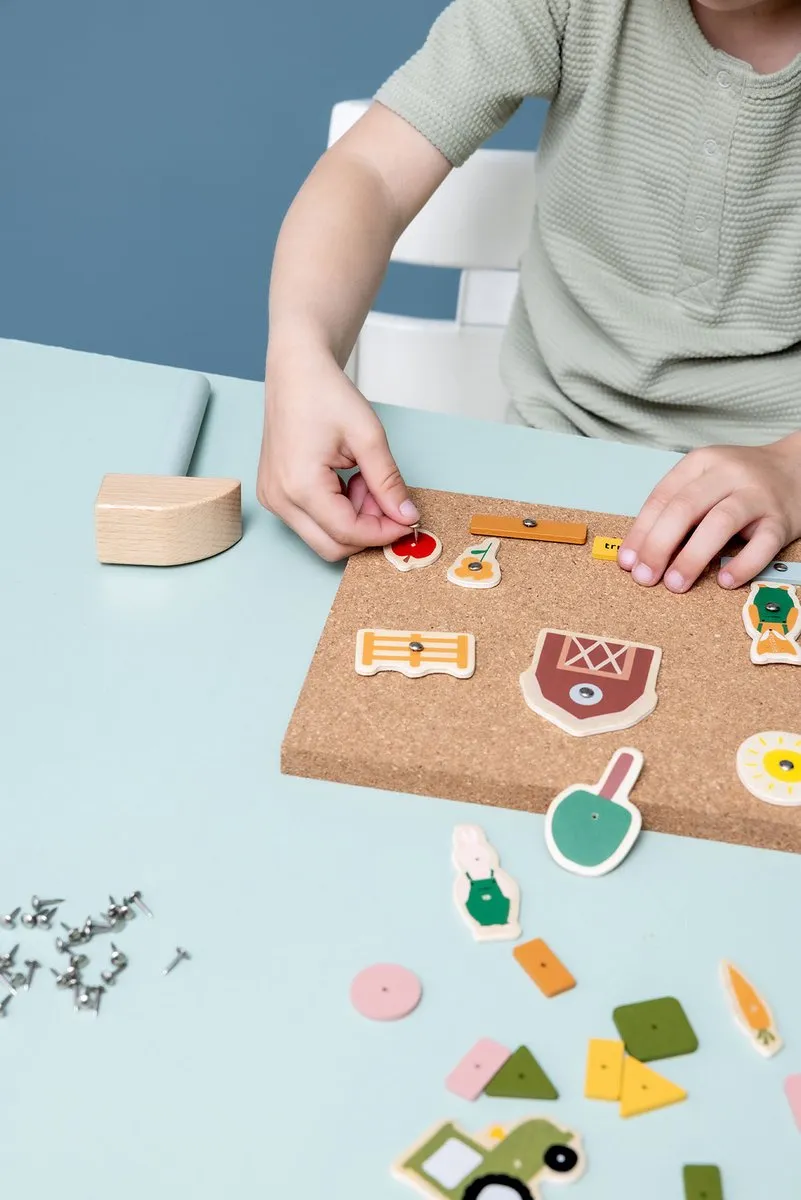Trixie Houten Hamertje Tik Spel 36-315 - Boerderij - 4 Spelers