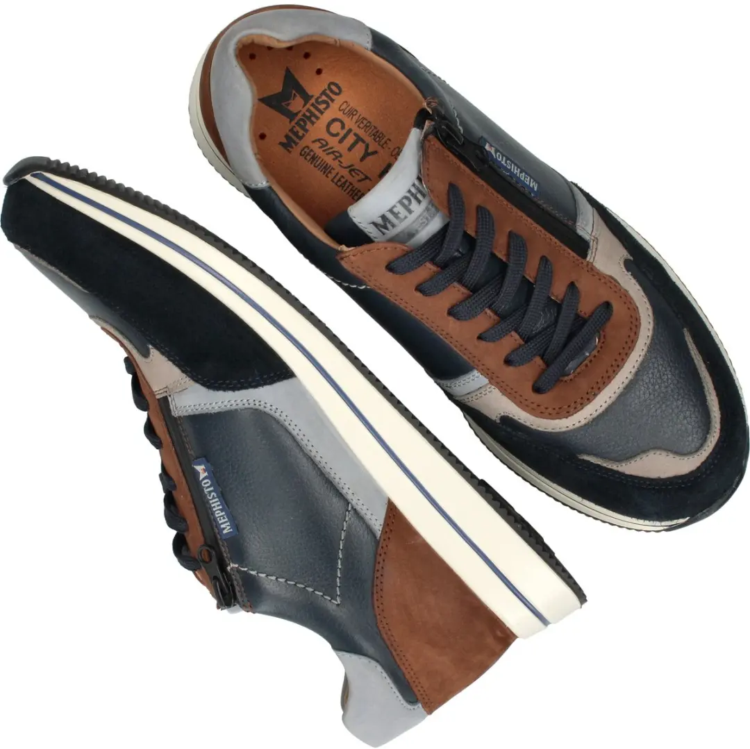 Heren Veterschoenen Mephisto Gilford Blue Blauw - Maat 42 - afbeelding 4 van 6
