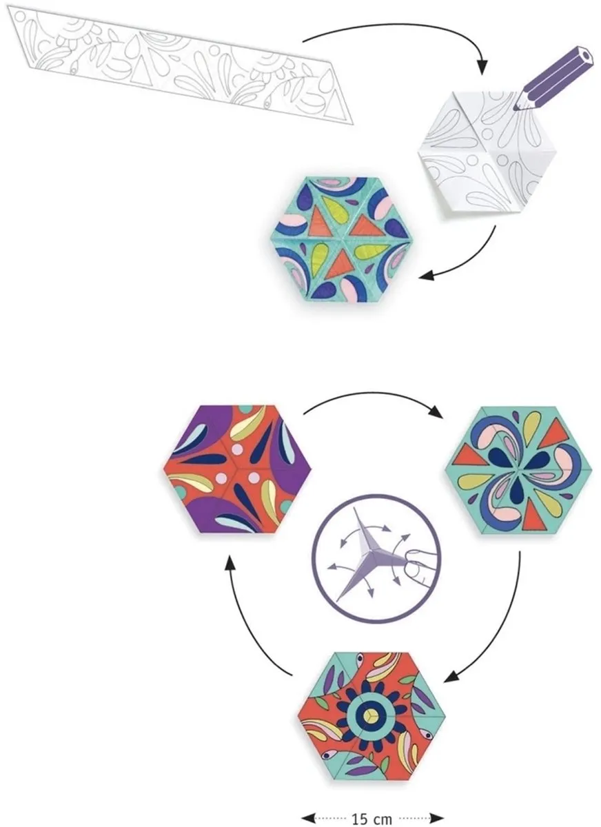 Djeco Kleurplaten Mandala's Bloemen - 4 Stuks Multicolor