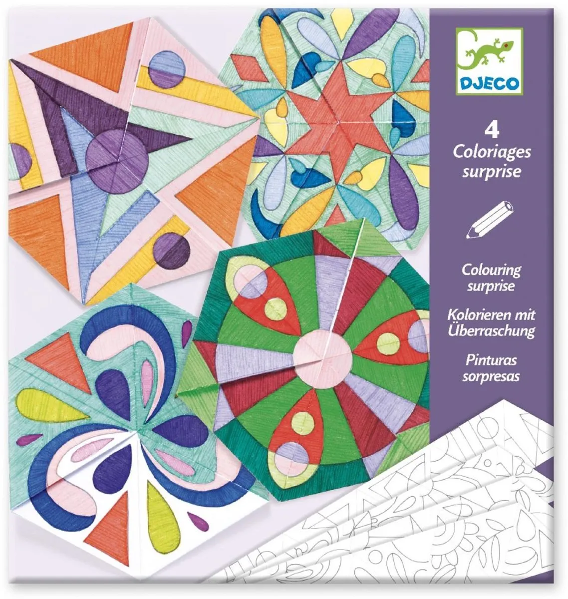 Djeco Kleurplaten Mandala's Bloemen - 4 Stuks Multicolor