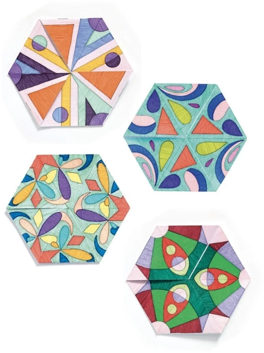 Djeco Kleurplaten Mandala's Bloemen - 4 Stuks Multicolor
