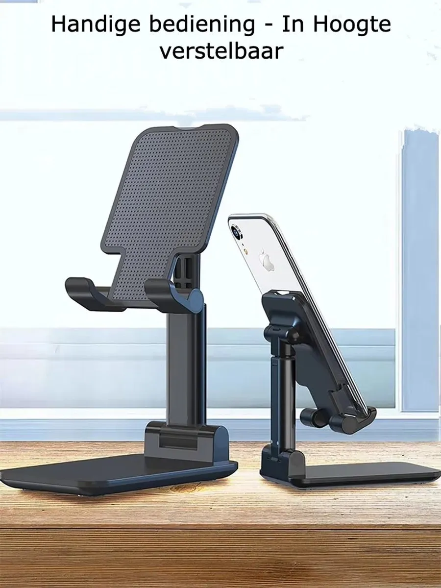 Telefoonstandaard Opvouwbaar & Verstelbaar Zwart