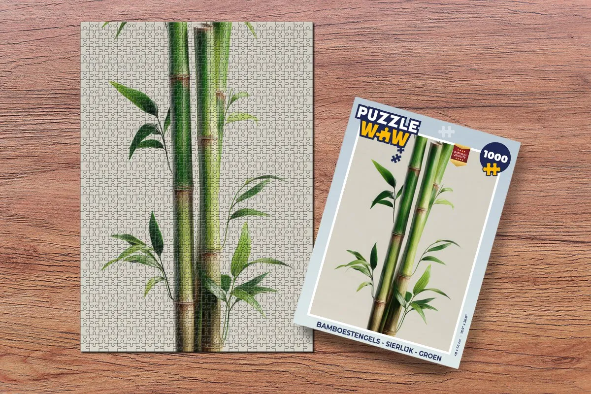 PuzzleWow Bamboestengels Legpuzzel 1000 Stuks - Groen