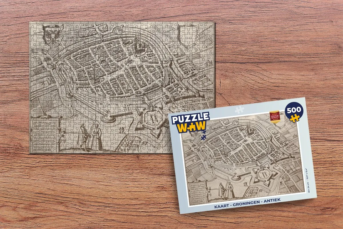 PuzzleWow Groningen Antiek Legpuzzel 500 Stuks - Multicolor