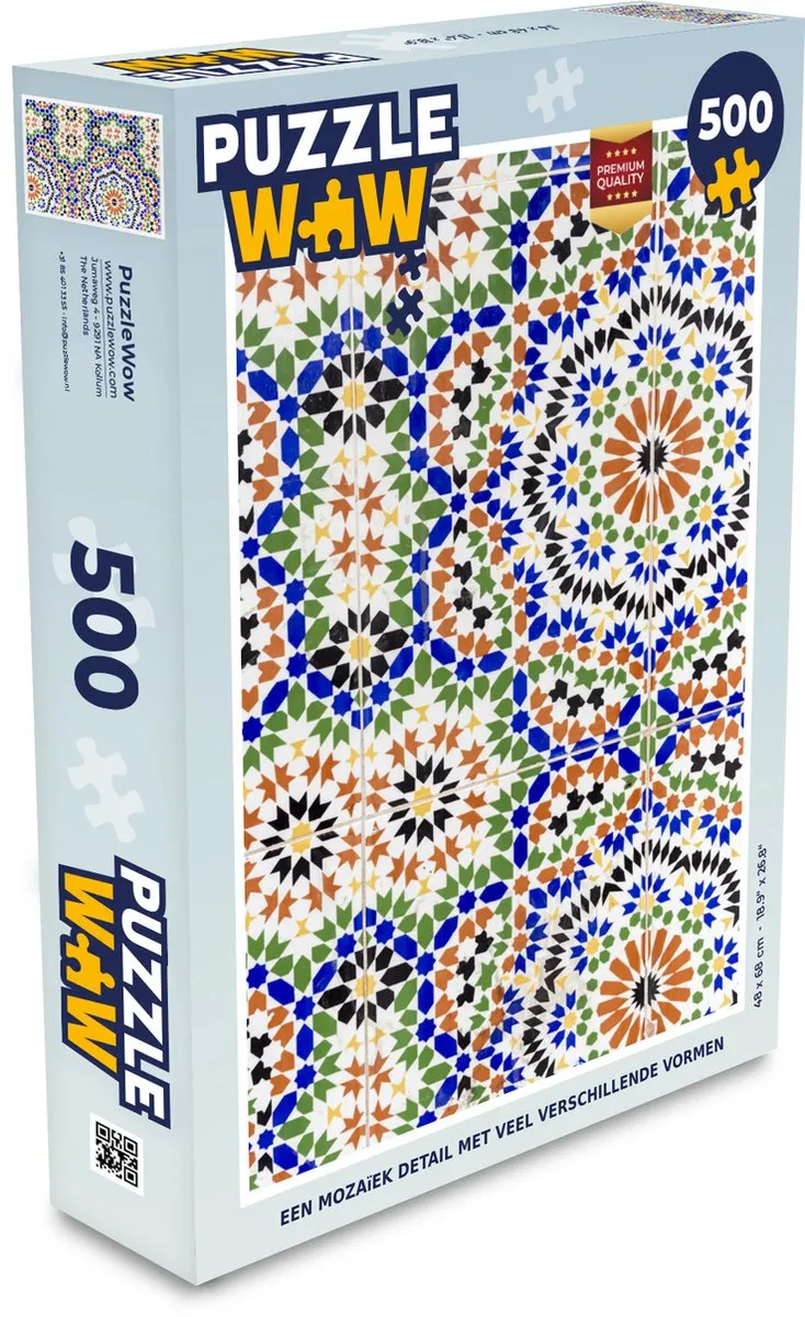 PuzzleWow Mozaïek Detail Legpuzzel 500 Stuks - Multicolor