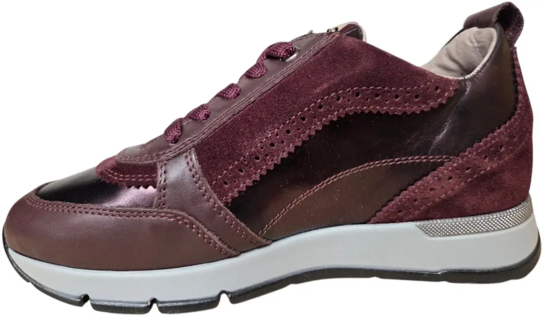 DL Sport 7116 944 03 Vitello Vino Sneakers Aubergine Leer Dames - Aubergine - 40 - afbeelding 5 van 6