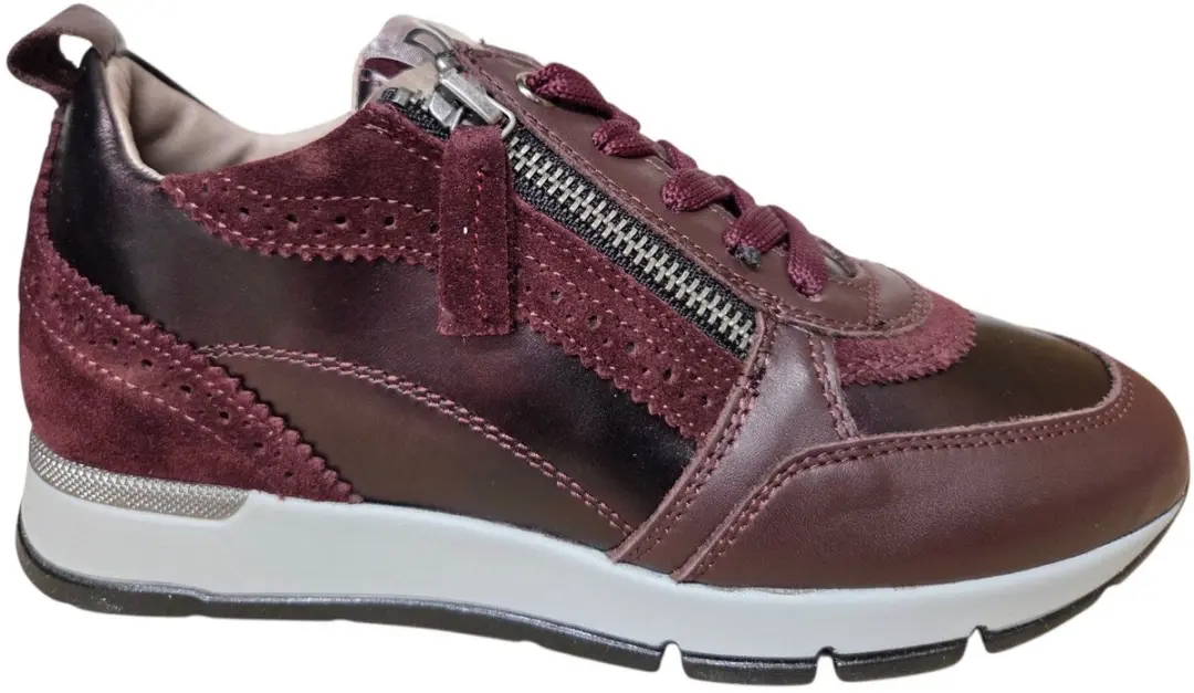 DL Sport 7116 944 03 Vitello Vino Sneakers Aubergine Leer Dames