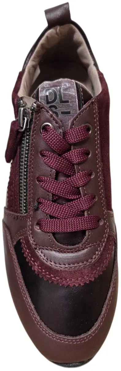 DL Sport 7116 944 03 Vitello Vino Sneakers Aubergine Leer Dames - Aubergine - 41 - afbeelding 4 van 6