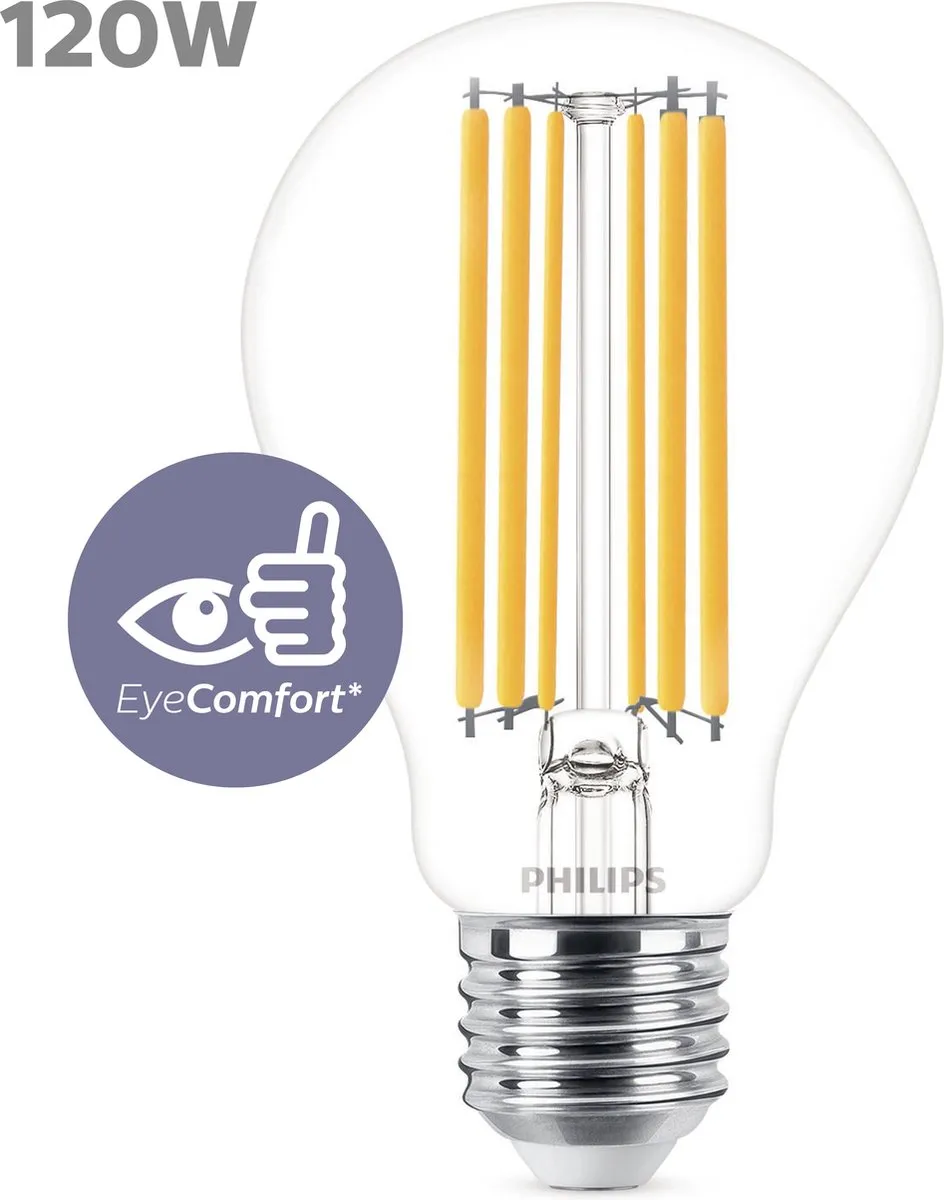 Philips LED Transparante Lamp 13W E27 Warmwit
