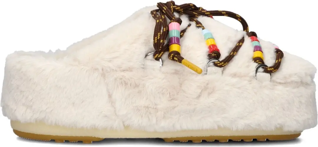 MOON BOOT Mule Faux Fur Beads Instappers