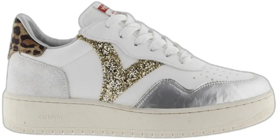 Vrouwen sneakers met metallic en dierenprint Victoria Madrid