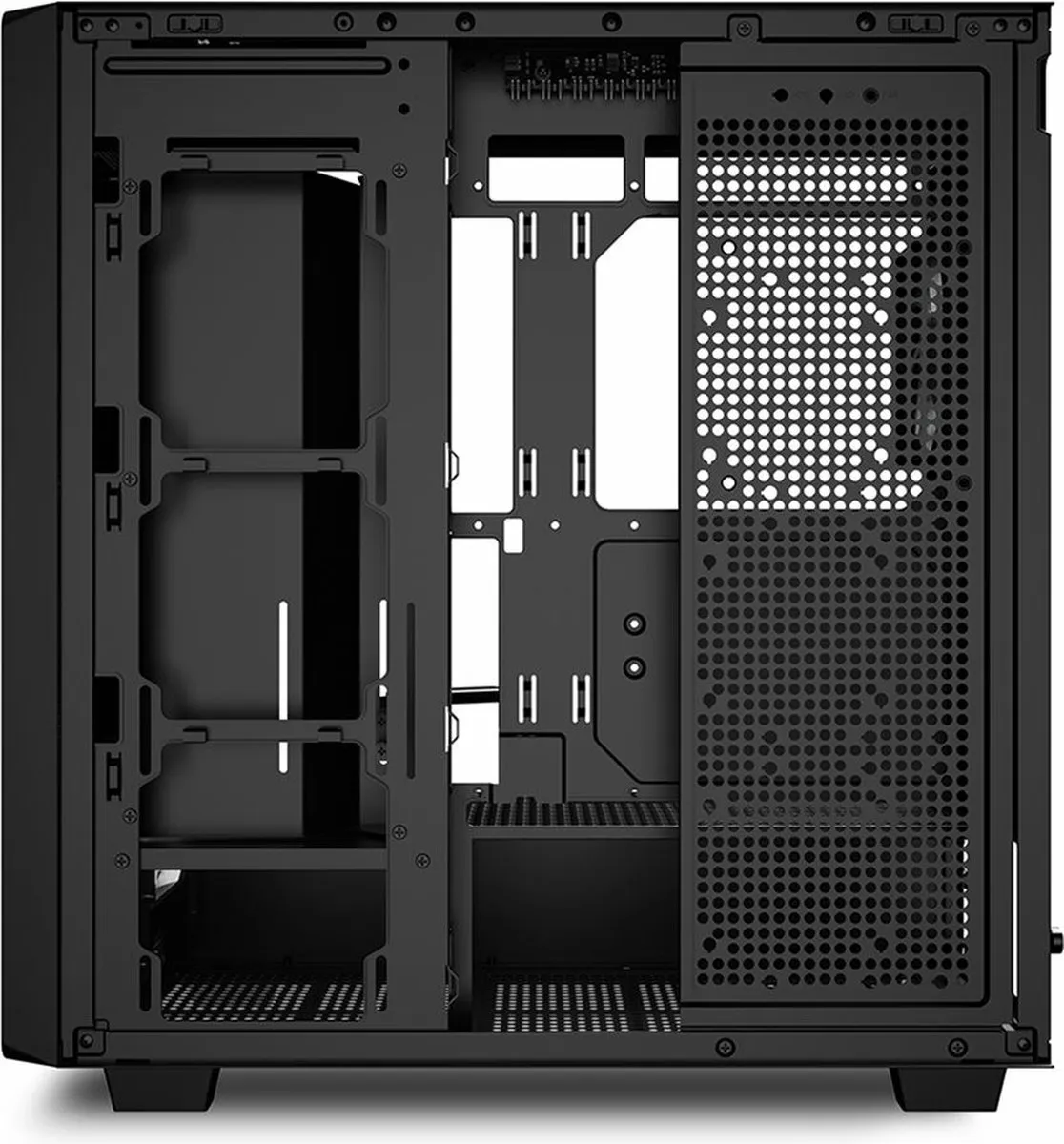 Sharkoon REBEL C70G Full Tower PC - Zwart/Hout