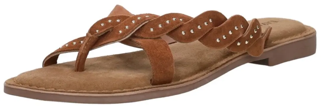 Lazamani - Lena Dames Slippers Suede Tan - Maat 40 - afbeelding 4 van 6