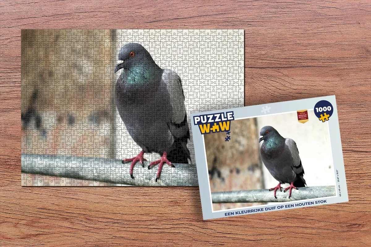 PuzzleWow Legpuzzel Een kleurrijke duif 1000 Stuks