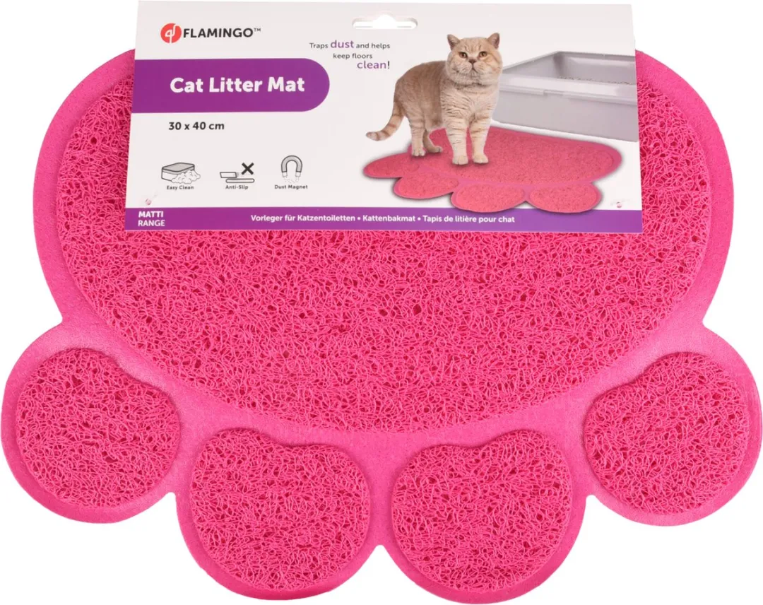 Flamingo Matti Pitou Kattenbakmat - Fuchsia 30x40cm