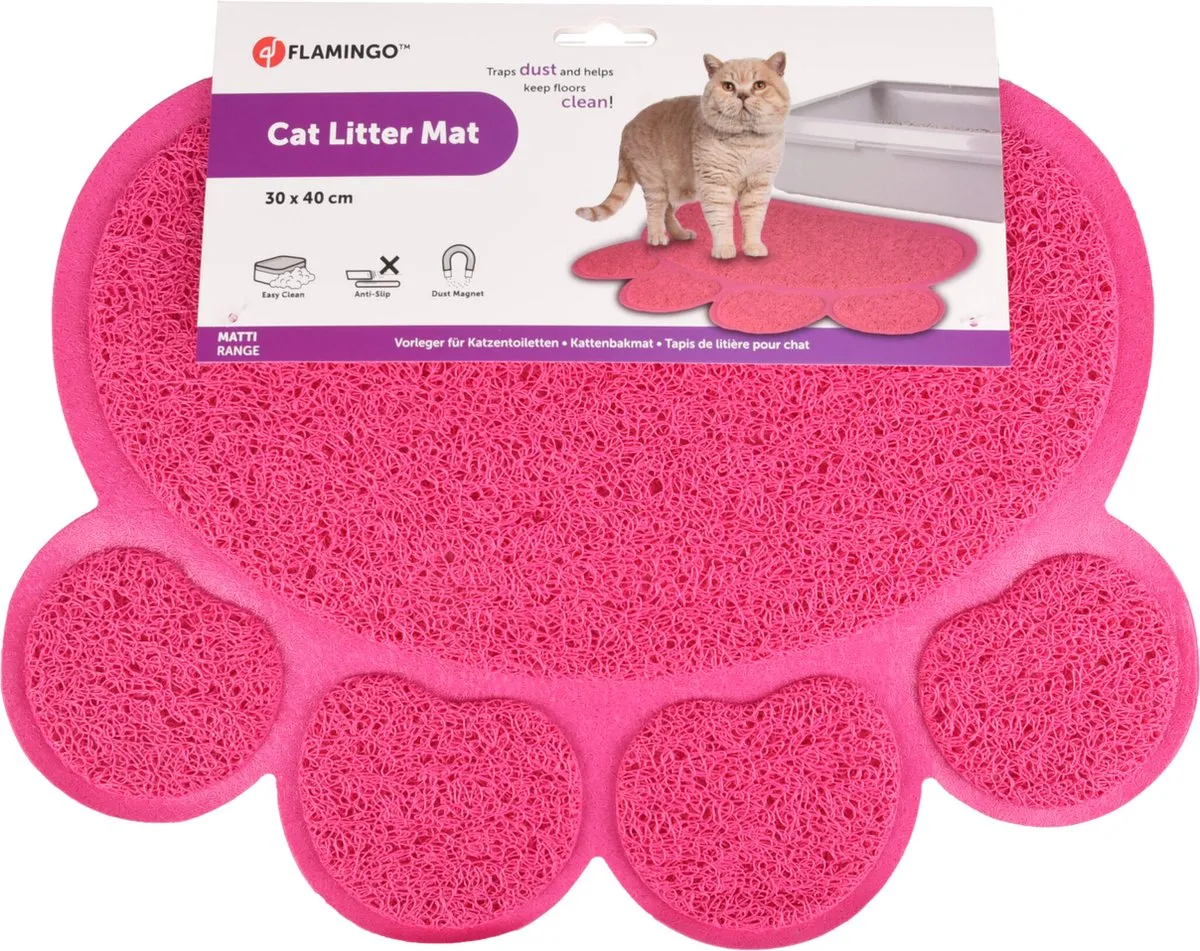 Flamingo Matti Pitou Kattenbakmat - Fuchsia 30x40cm