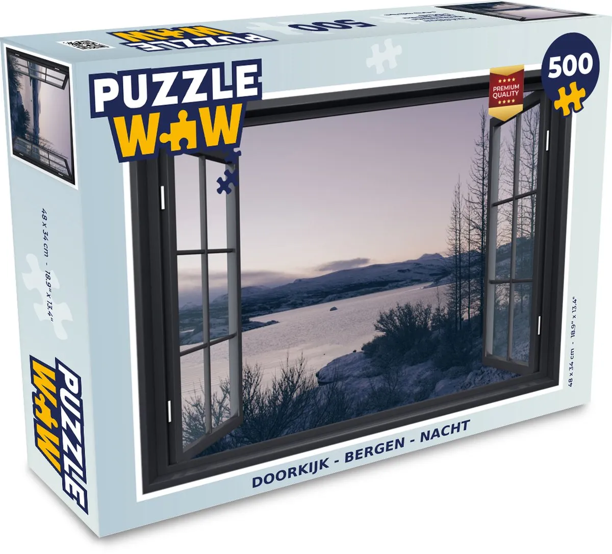 PuzzleWow Doorkijk Berg Nacht Legpuzzel 500 Stuks