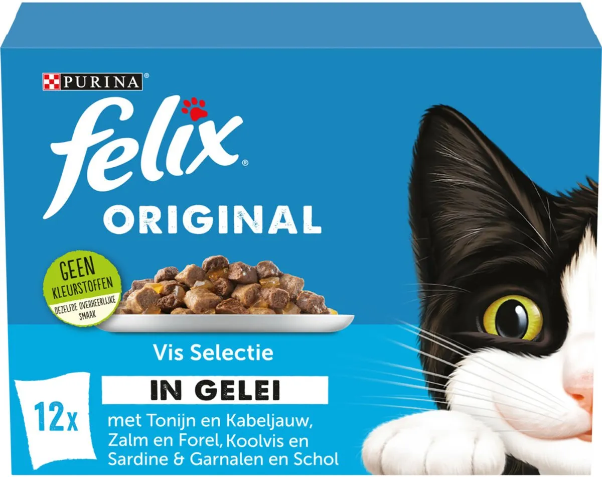 Felix Original Gelei Kattenvoer Vis Selectie 48x85g