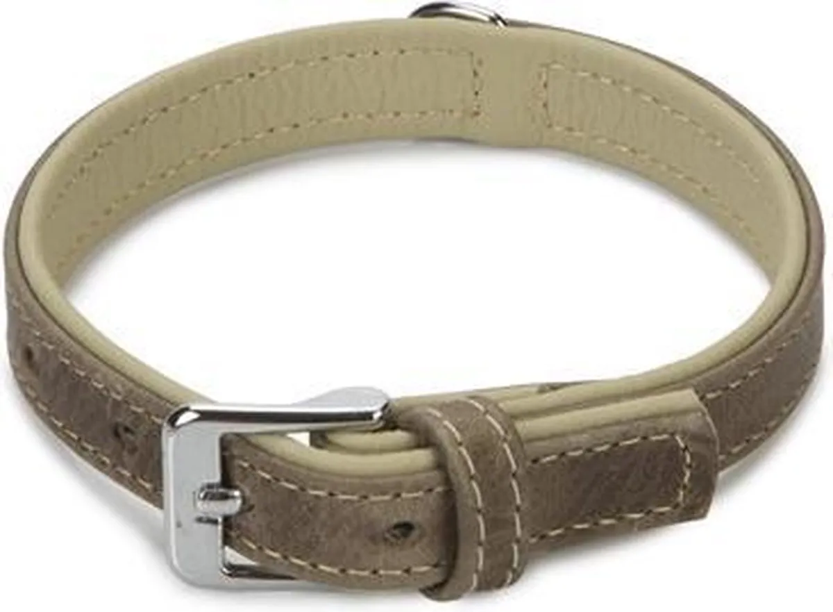 Beeztees Leren Halsband Comfort 35cm x 17mm - Grijs