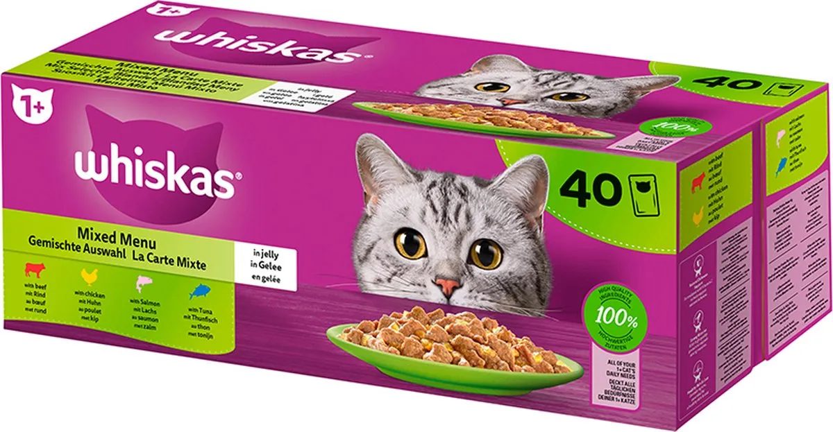Whiskas Mixed Menu Nat Kattenvoer - 40x85g