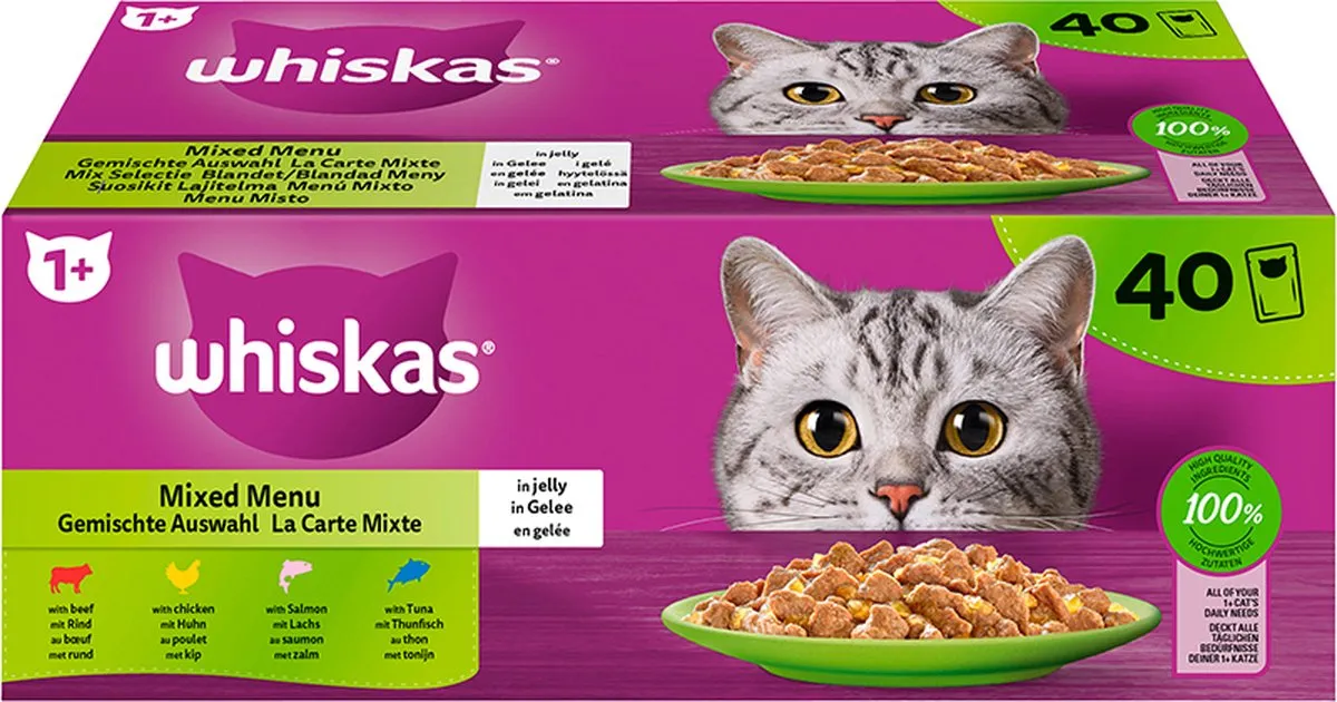 Whiskas Mixed Menu Nat Kattenvoer - 40x85g