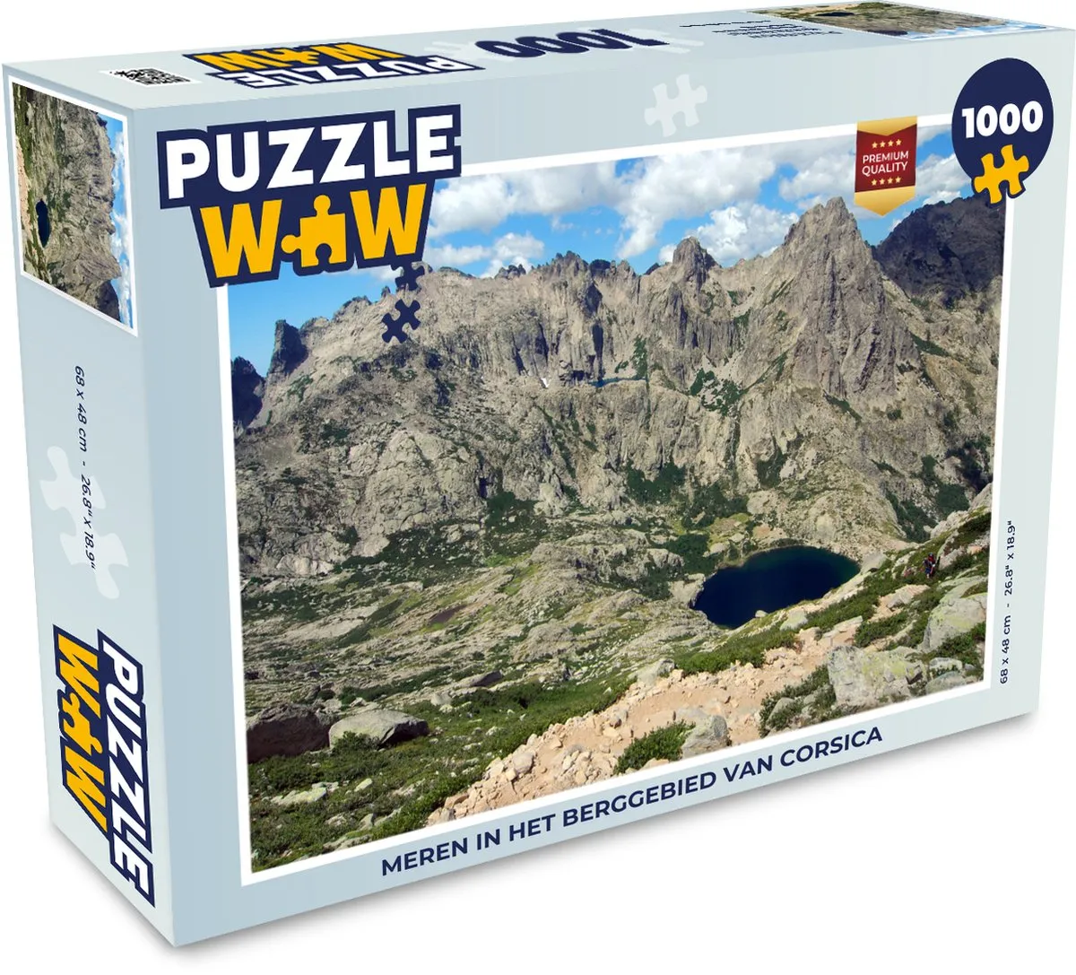 PuzzleWow Legpuzzel Meren Corsica 1000 Stuks - Multicolor