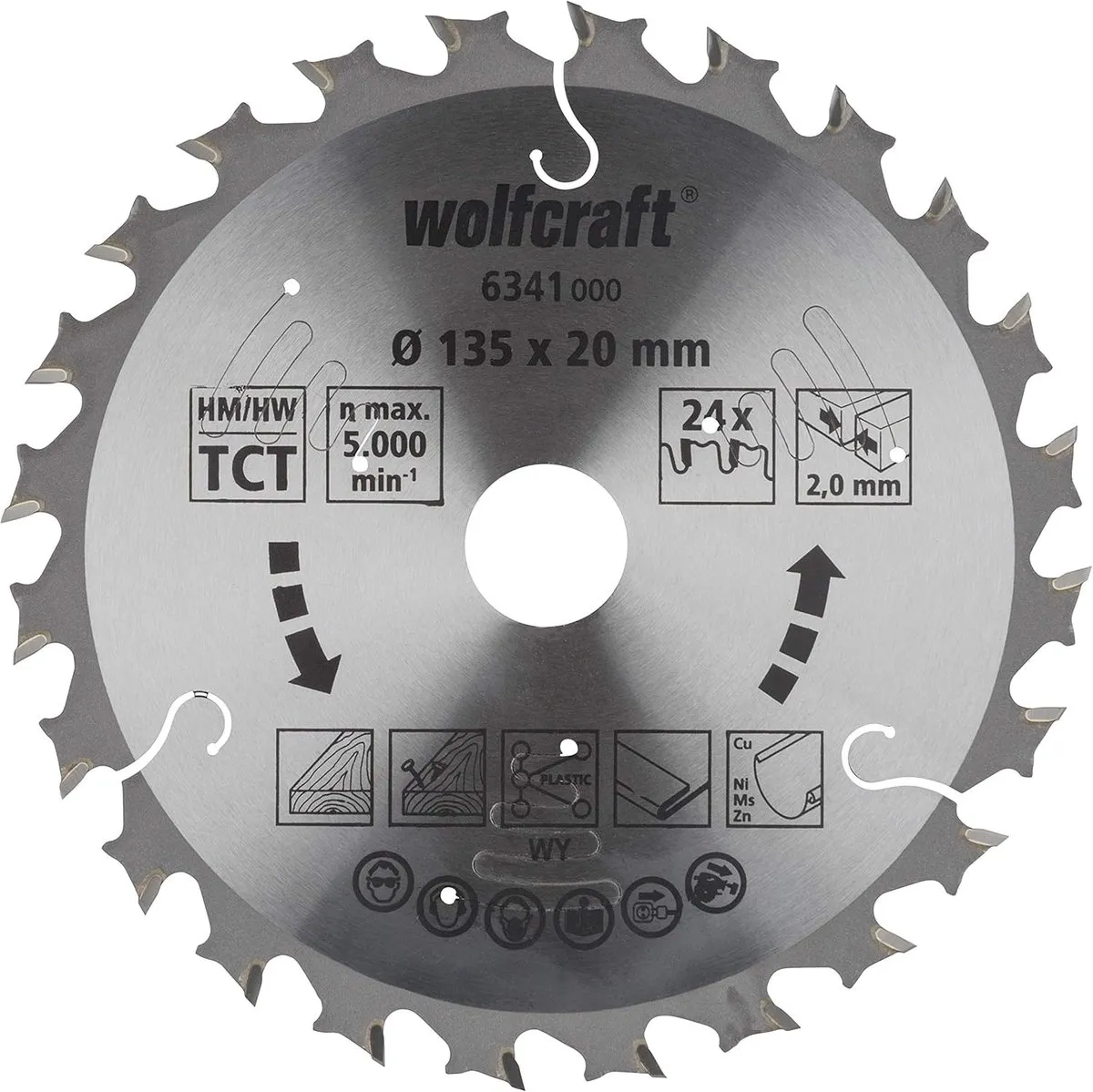 Wolfcraft Cirkelzaagblad 135mm Hout