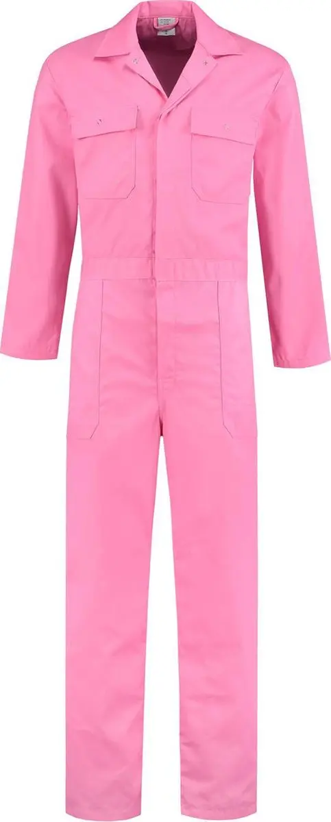 EM Workwear kinderoverall pol/kat Roze met verdekte ritssluiting maat 140