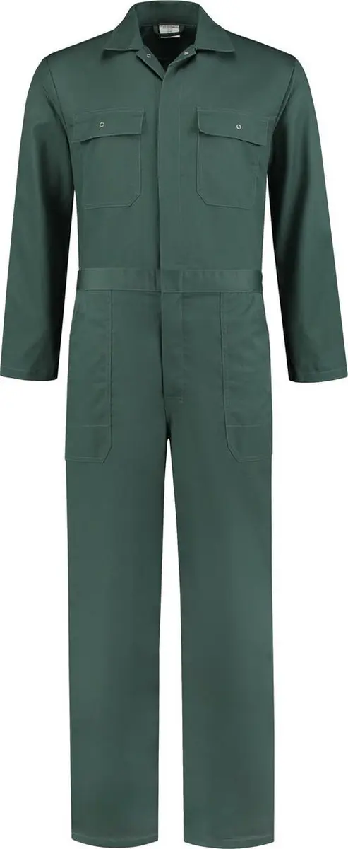 EM Workwear kinderoverall pol/kat Flessengroen met verdekte ritssluiting maat 11