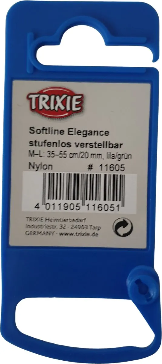 Trixie Softline Elegance Halsband - 35-55cm Lila/ Groen