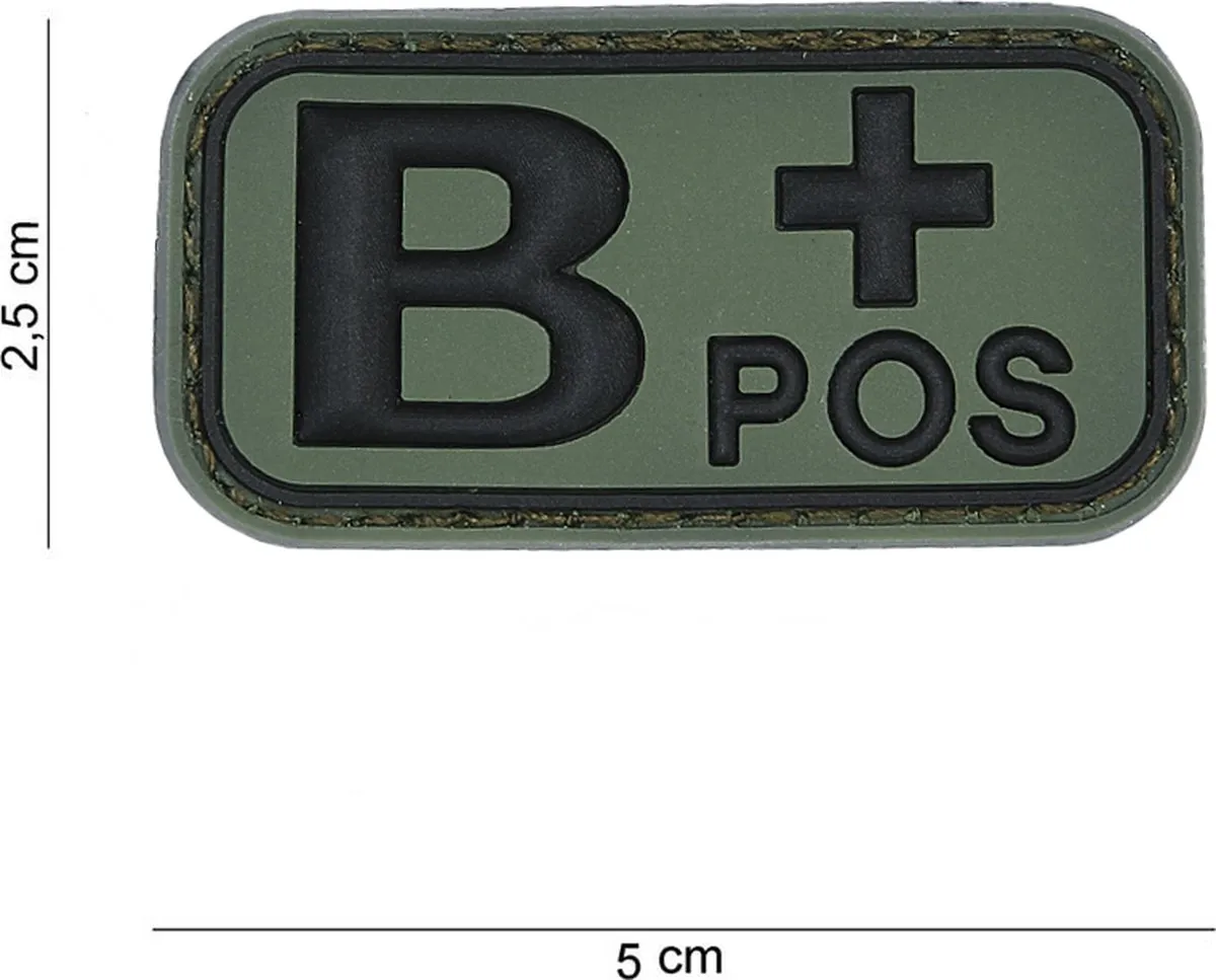 101 inc Embleem 3D PVC Bloedgroep B+ Groen