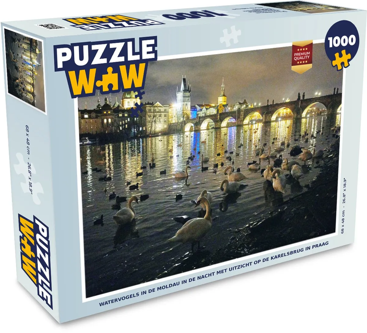 PuzzleWow Watervogels in de Moldau Legpuzzel 1000 Stuks - Multicolor