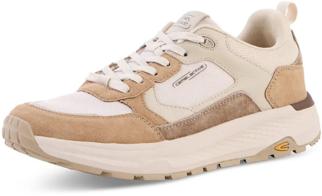 camel active Casual sneaker van leer en textielmix