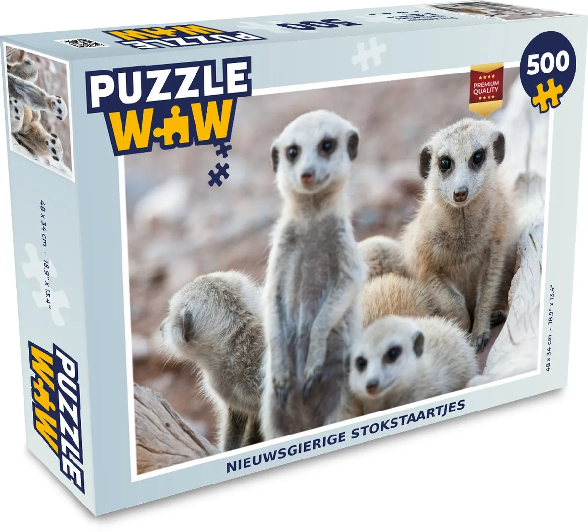 PuzzleWow Nieuwsgierige Stokstaartjes Legpuzzel 500 Stuks