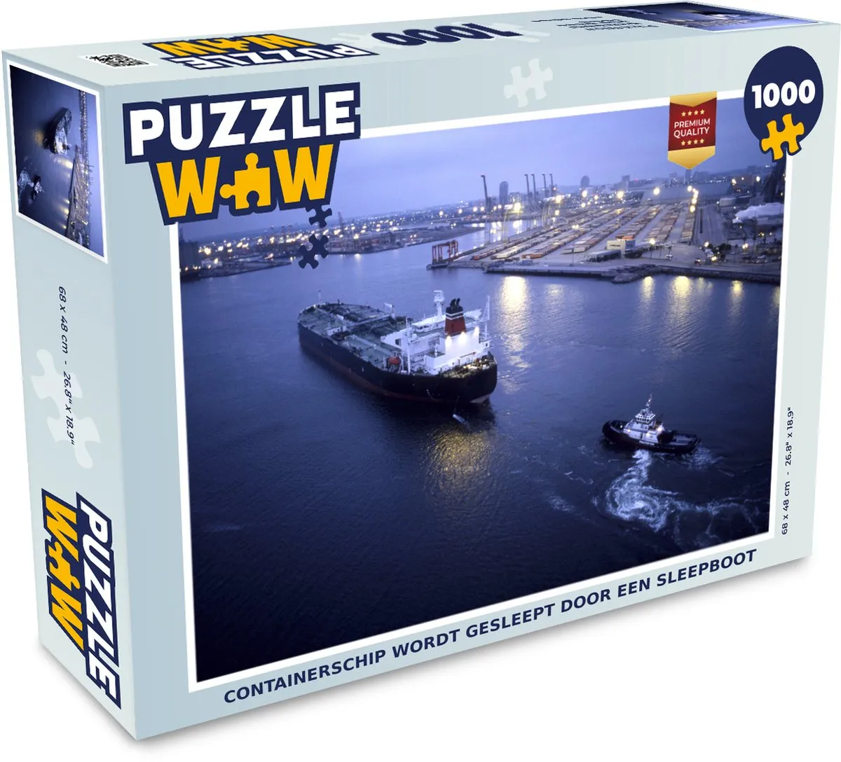 PuzzleWow Containerschip Sleepboot Legpuzzel 1000 Stuks
