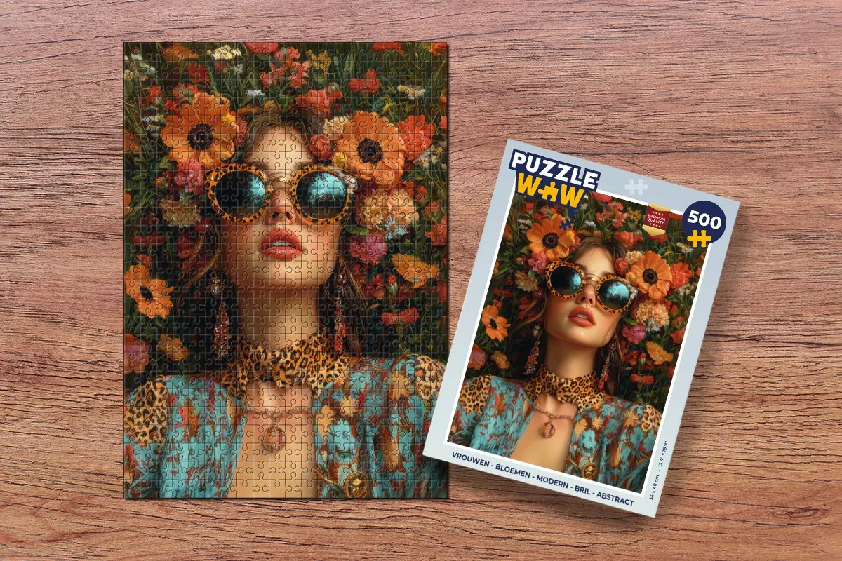 PuzzleWow Vrouwen Bloemen Abstract Legpuzzel 500 Stuks - Multi