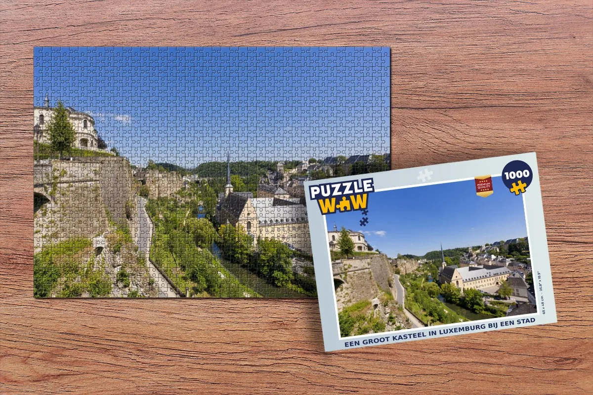 PuzzleWow Legpuzzel 1000 Stuks - Een groot kasteel in Luxemburg - Multicolor